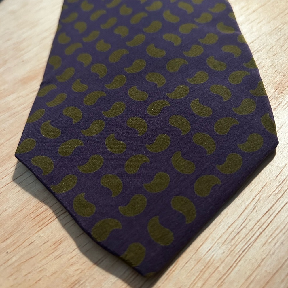 Mario Valentino Purple and Olive Men's Tie